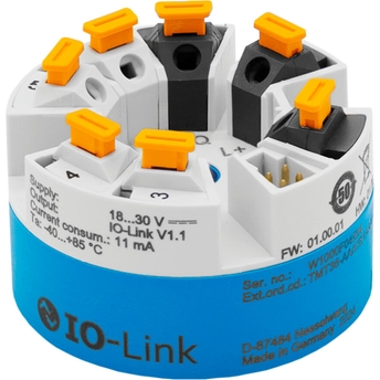 Transmisor de temperatura de cabezal RTD IO-Link iTEMP TMT36 para sensores de temperatura de proceso de montaje en cabezal